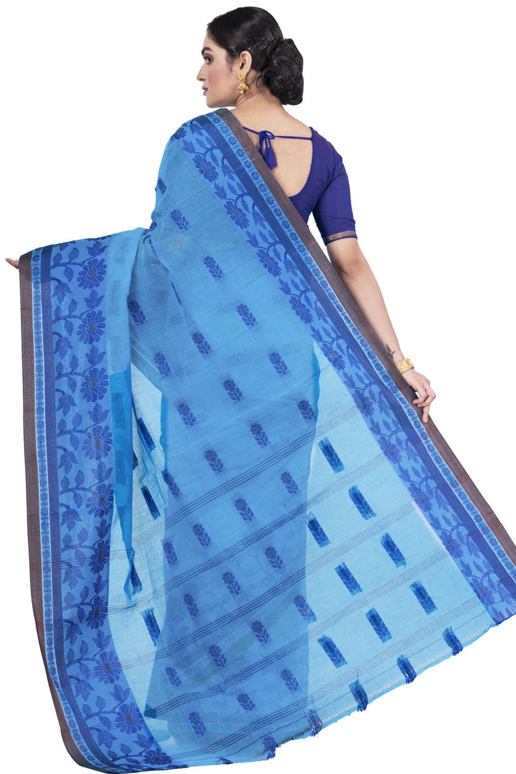 Blue Pure Cotton Fultop_Tant Tant Saree (850)